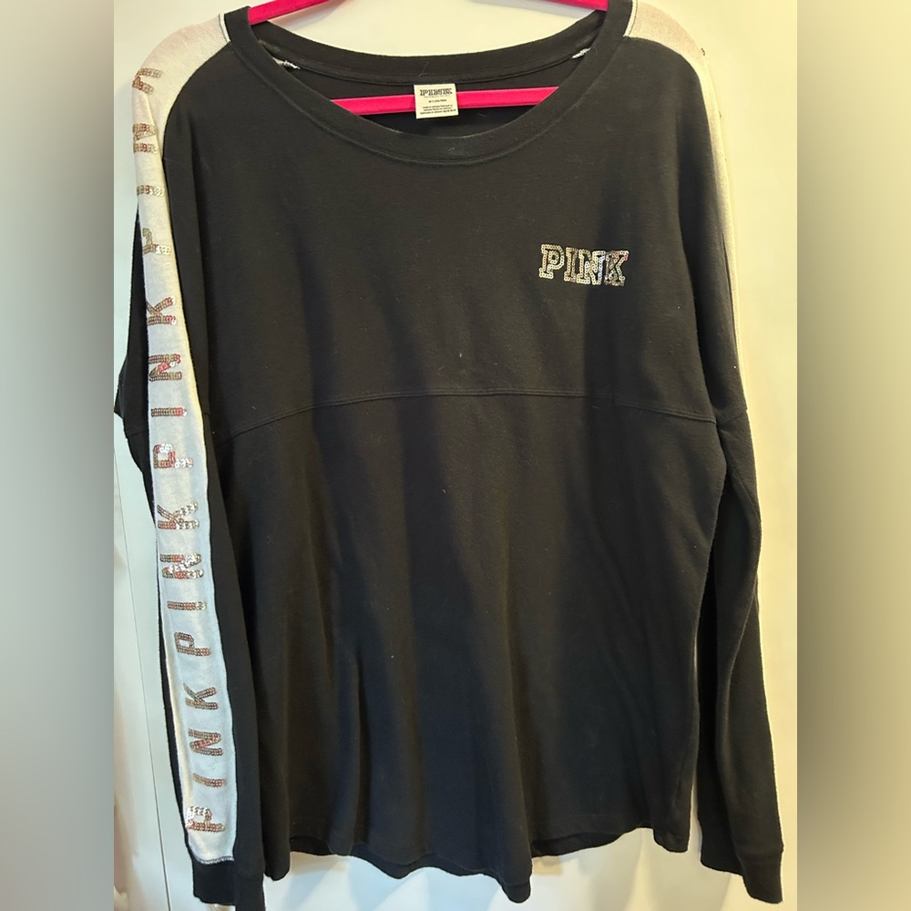 Vintage Y2K VS PINK bling sequin long sleeve tee